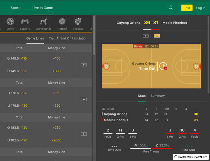 bet365 live in